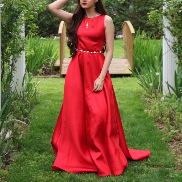 b darlin red prom dress